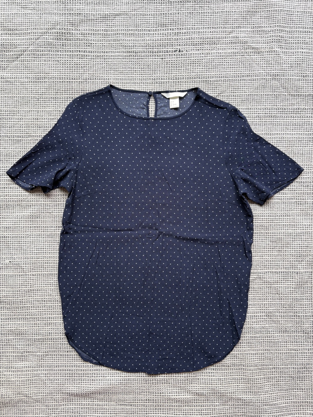 H&M Navy Blue Dot Short Sleeve Blouse